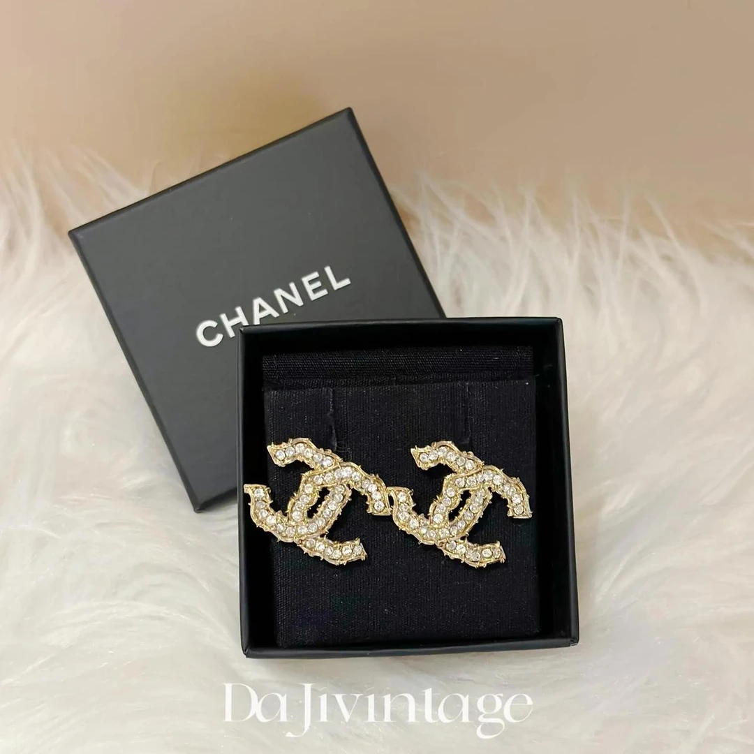99新 Chanel/香奈儿 24期/大吉中古/香奈儿荆棘带钻耳钉