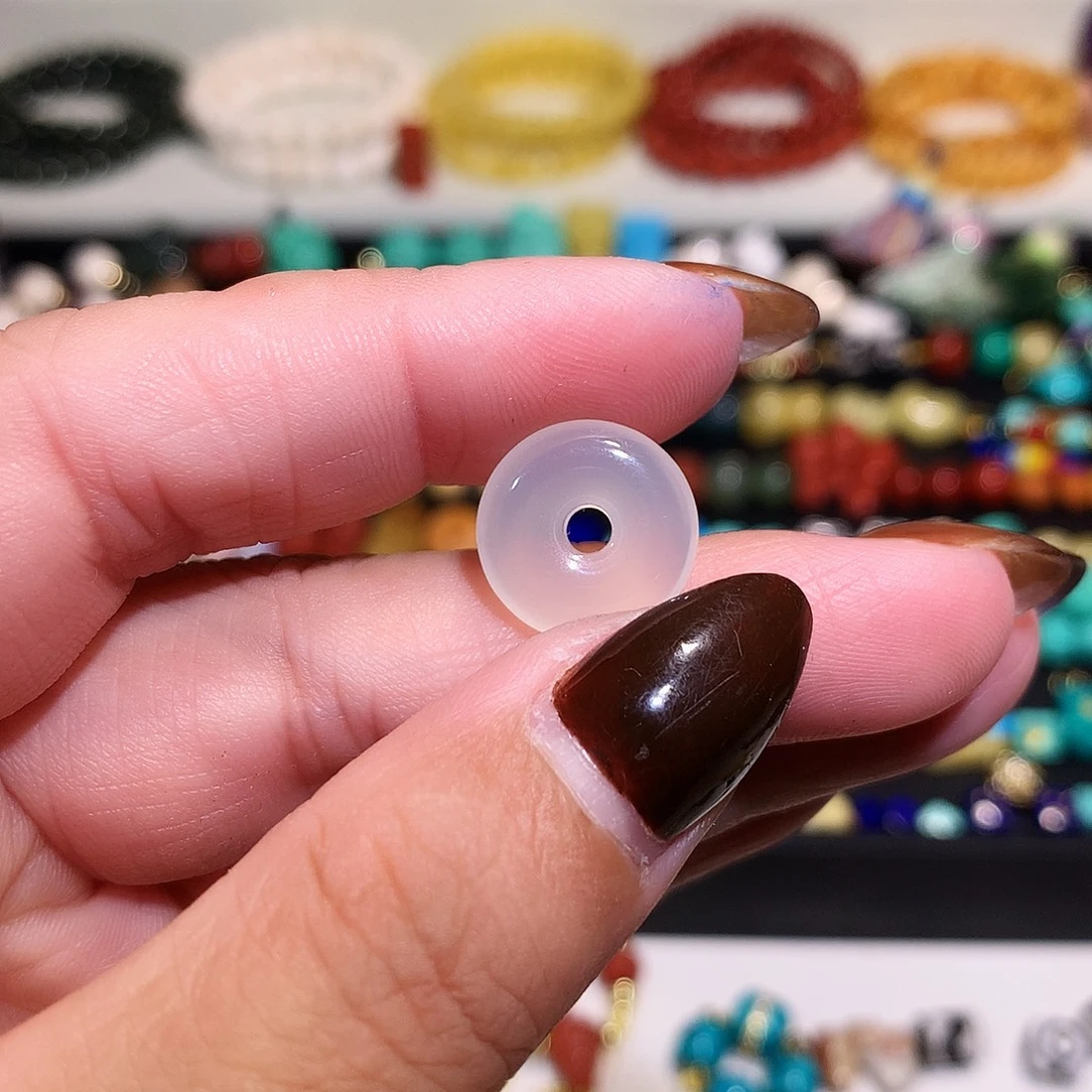 南红玛瑙未镶嵌珠宝半成品荔枝洞平安扣