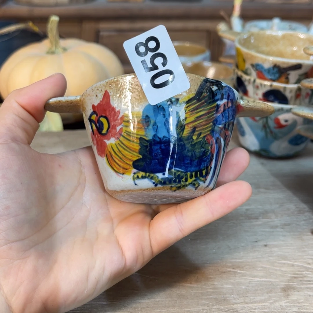 壶素浅陶瓷手工手绘
