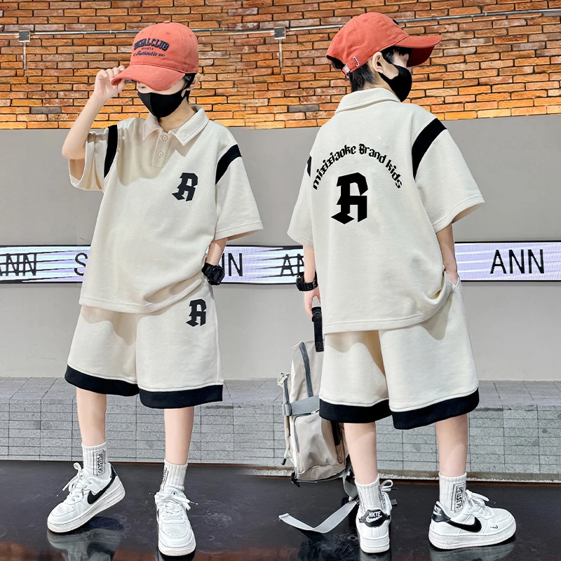 男童夏装POLO衫套装2025夏季新款中大童帅气短袖儿童装运动两件套