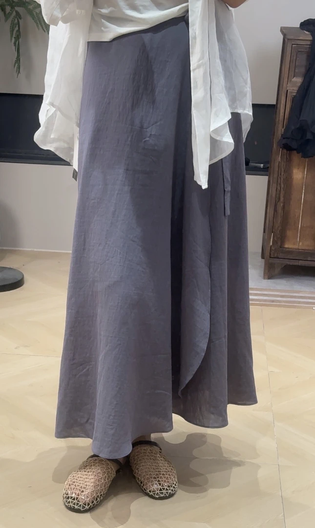 夏季小众设计师百搭时尚洋气一片裙不规则裙子中长款高腰