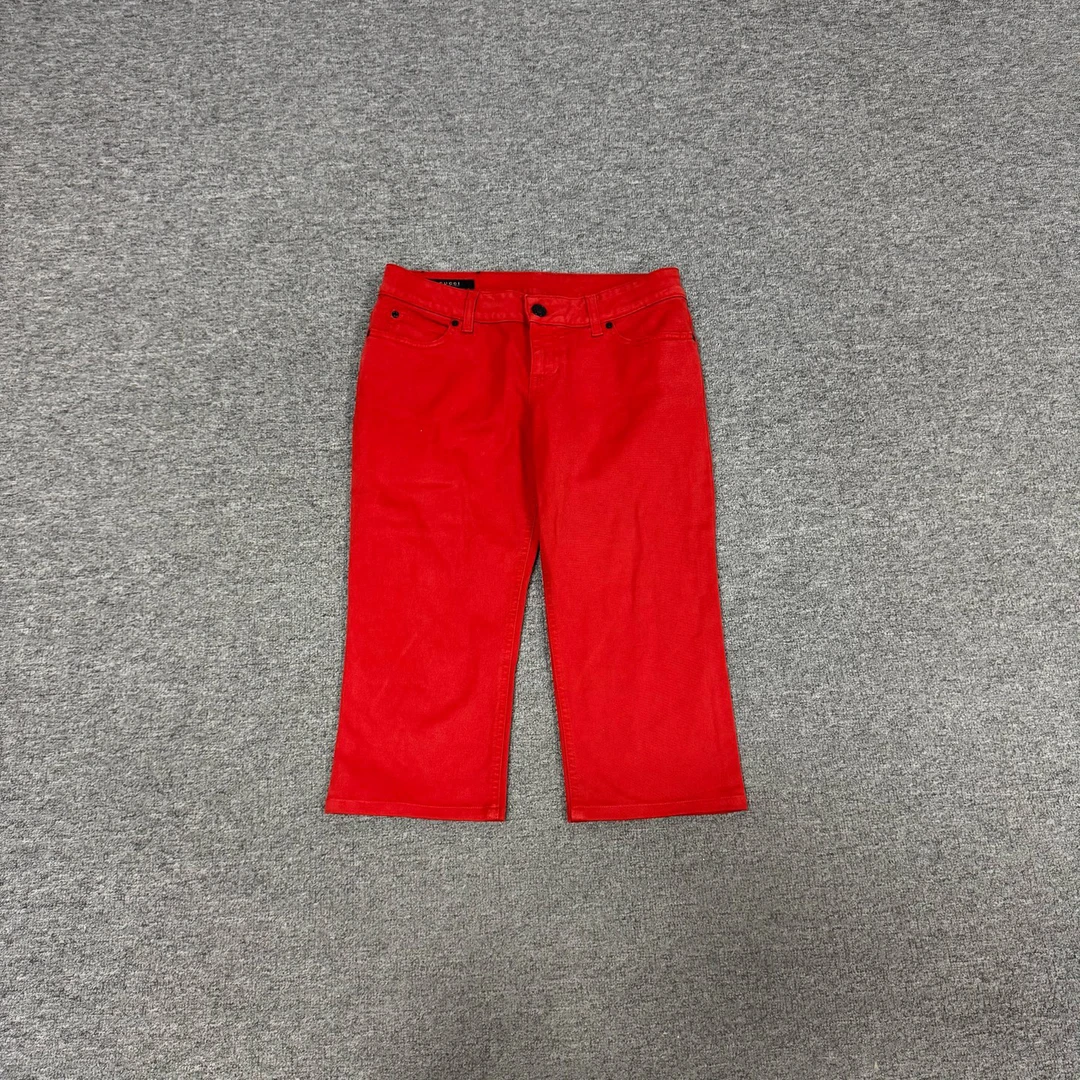 99新 AMIPARIS 古驰 红色 七分裤 牛仔 42码 99新