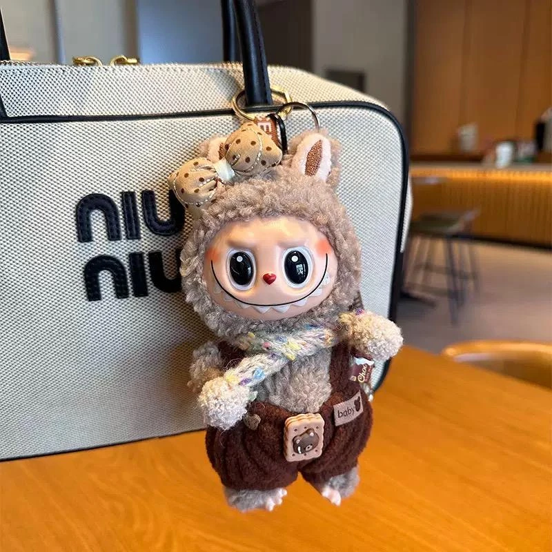 FAVMARTHA正版拉布布毛绒公仔钥匙扣挂件搪胶玩偶包包挂饰品可爱