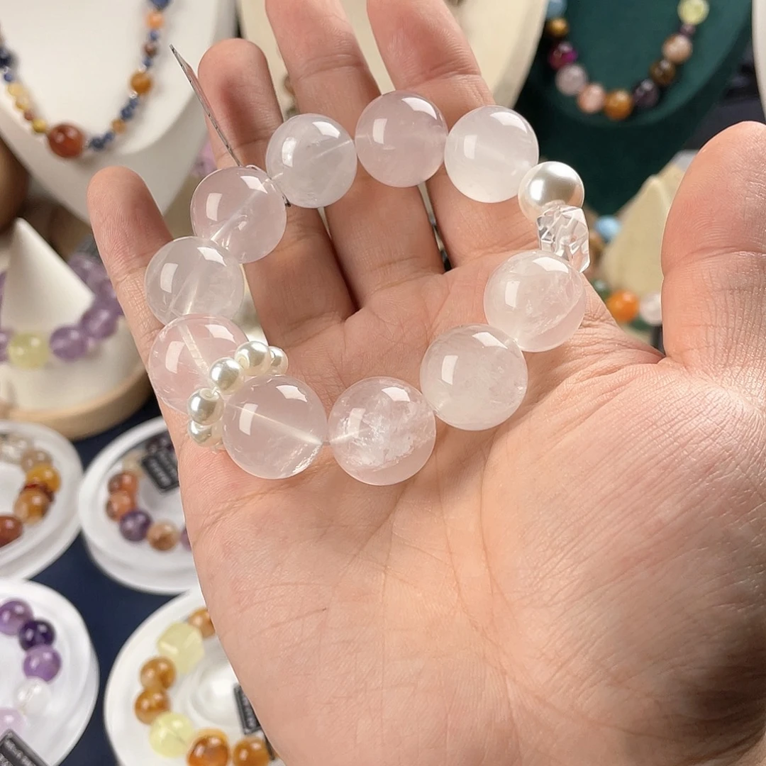 银S925镶嵌手链烟晶