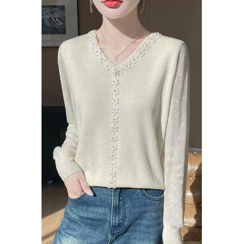 羊毛衫女气质洋气上衣百搭时尚网红打底衫宽松套头针织衫长袖毛衣