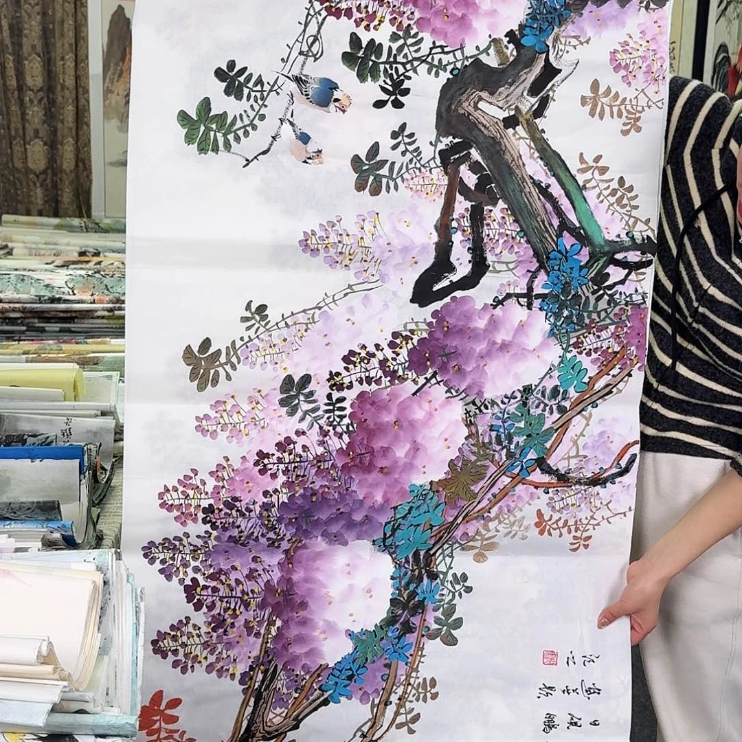 纯手绘国画作品好看四尺