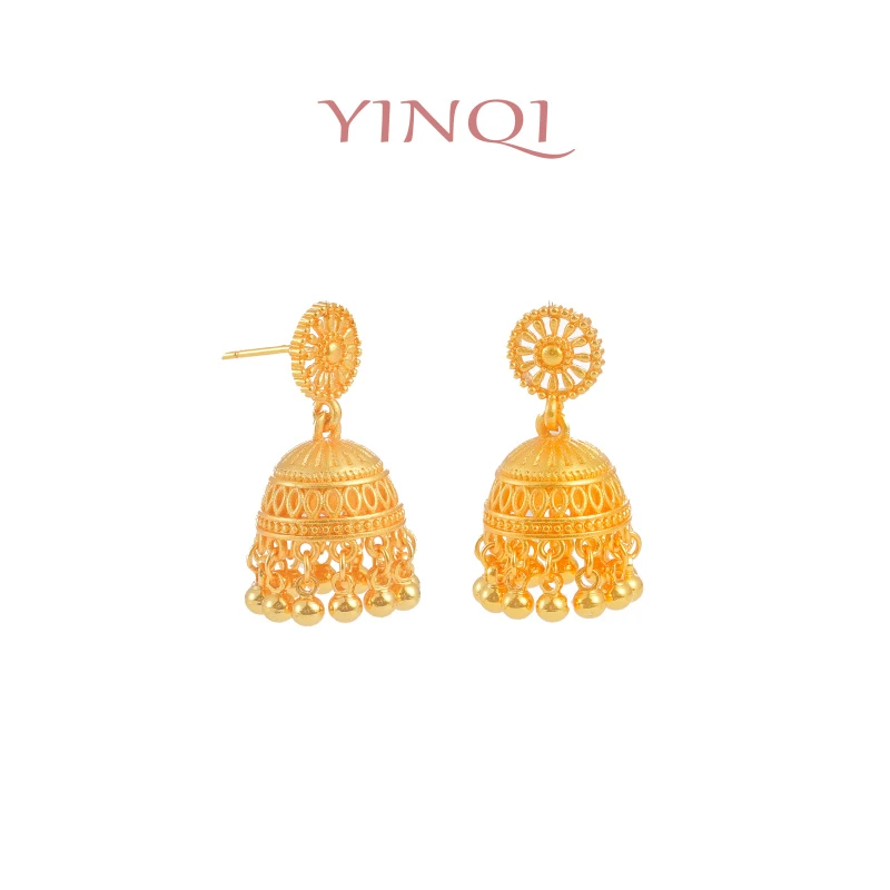 铜合金水母流苏耳环女小众设计波西米亚风耳饰4012