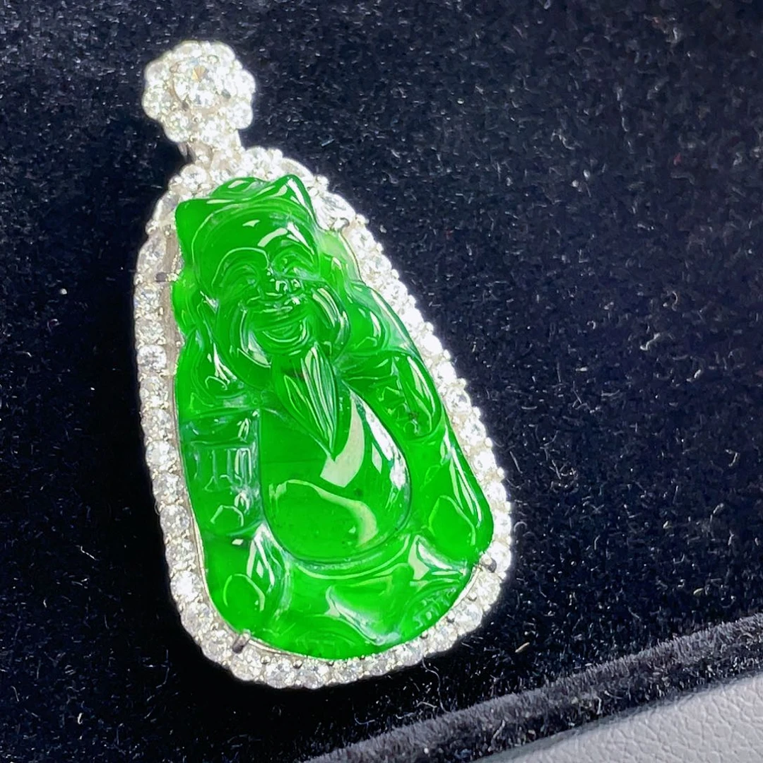 翡翠吊坠(不含链)银S925镶嵌