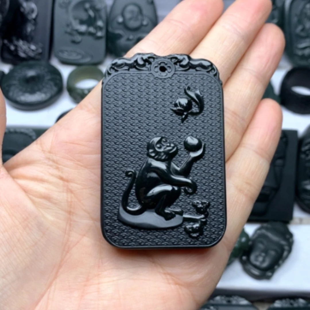 【闪购商品】和田玉颈饰未镶嵌堡***桑双面雕刻