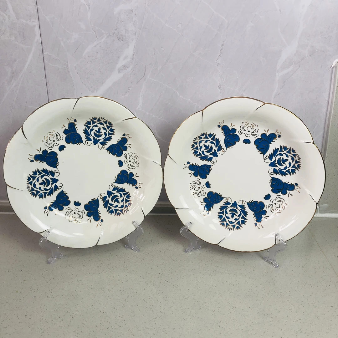 【新疆包邮】ah kok gullik 大盘鸡tahsa 2个白色花纹大盘鸡盘网红