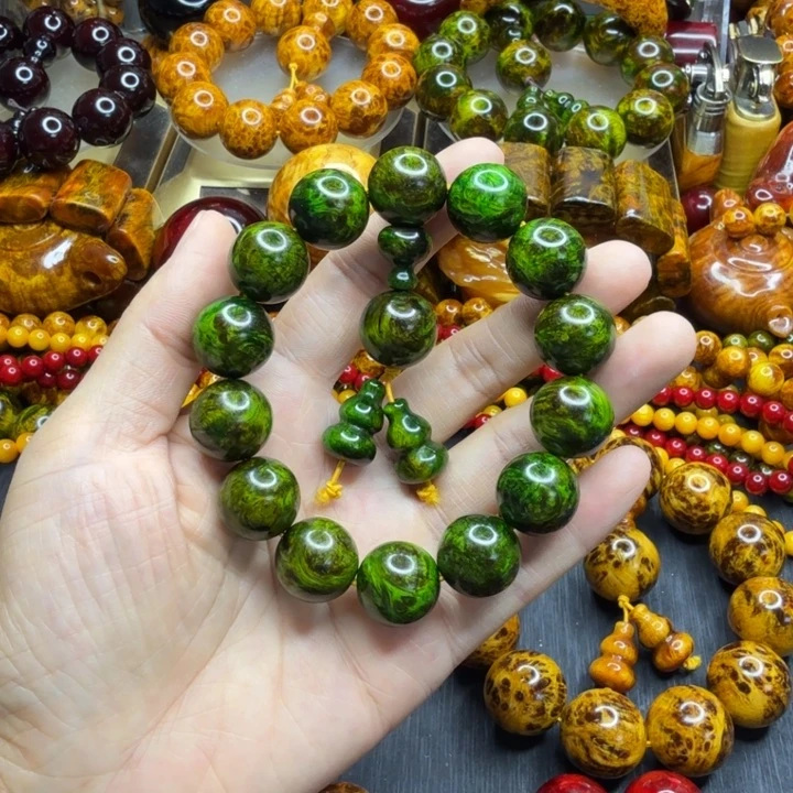 松木琥珀木文玩手串