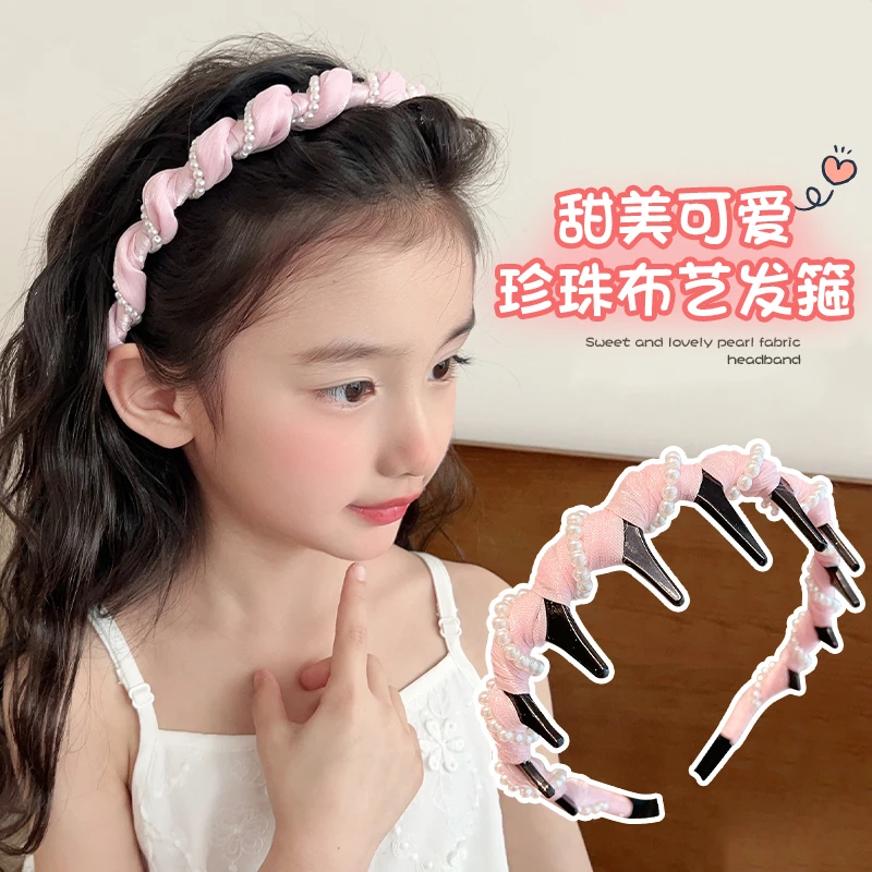 2025新款儿童发箍女童高颅顶甜美头箍洋气发卡头饰不勒头珍珠发饰
