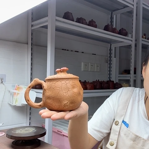 段泥全手工盖杯盖杯奔***牛