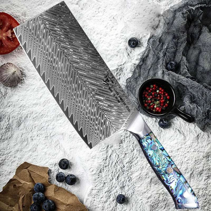鲍鱼壳鱼骨纹中式切片10cr15mov硬度60±62家用刀
