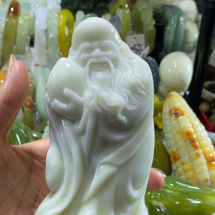 岫玉未镶嵌岫玉翠玉蛇纹石方解石玉摆件