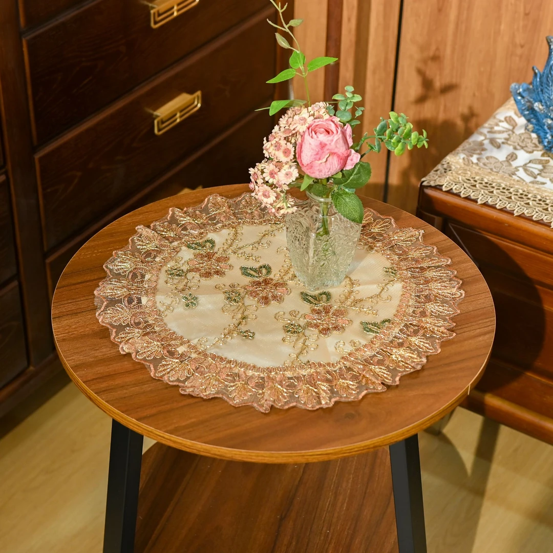 彩香槟(40cm圆）台灯罩垫，酒柜垫，果盘盖巾，小万能