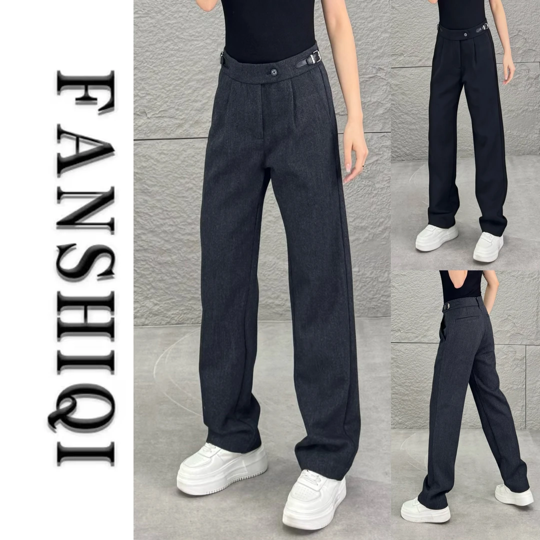 【凡仕奇】秋冬男士羊毛混纺直筒商务休闲裤收腰百搭高端西裤6955