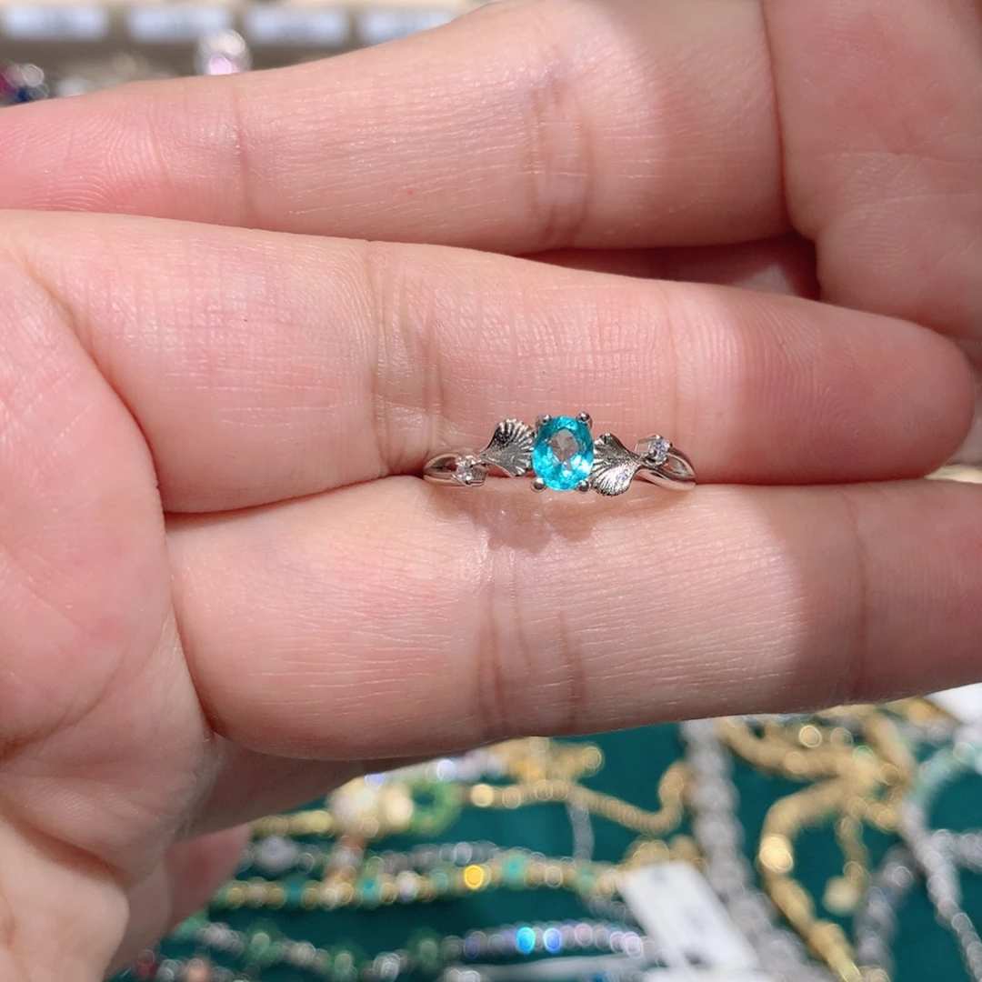 托帕石戒指银S925镶嵌