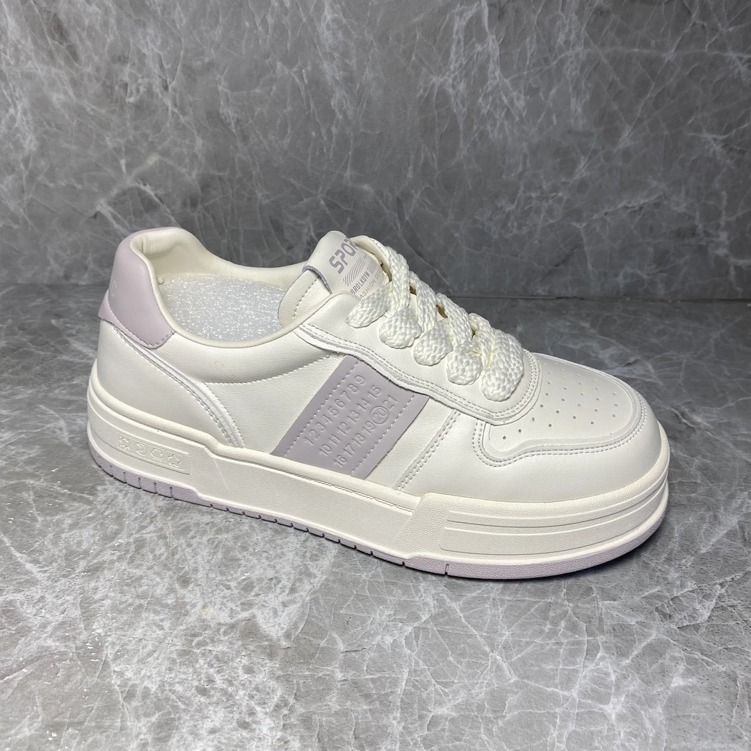 新款牛皮小白鞋27195米紫