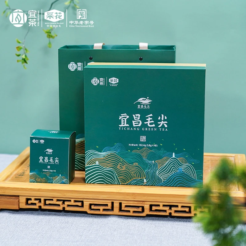采花【2025新茶现货】宜昌高山茶明前毛尖礼盒款3.8g*48袋