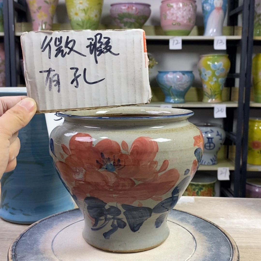 景德镇手工手绘陶瓷花盆