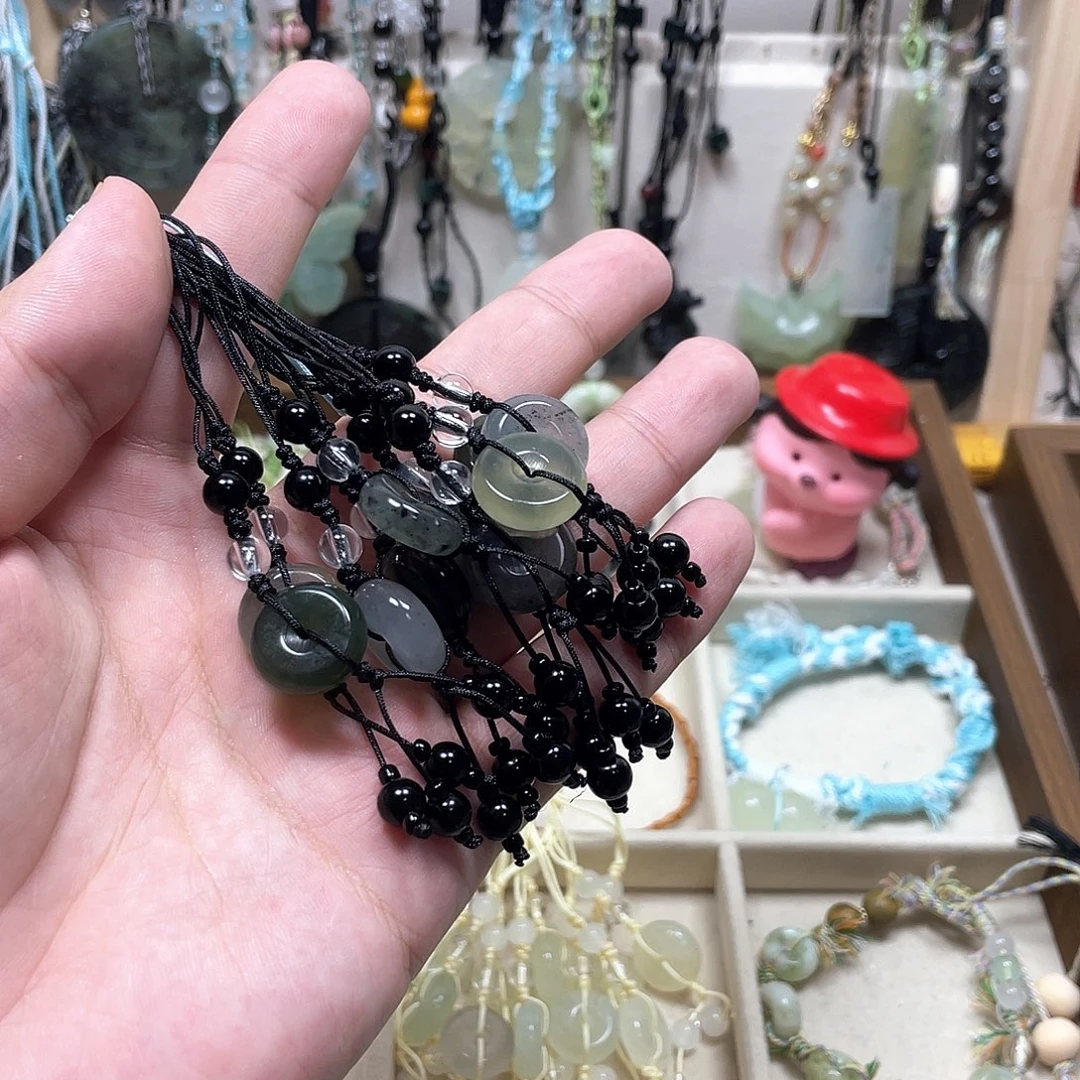 蛇纹石玉合金颈饰