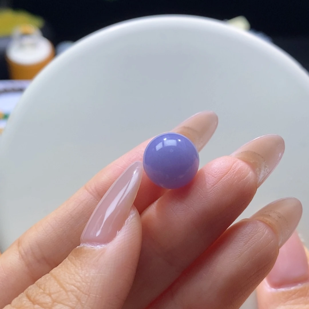 翡翠未镶嵌颈饰翡翠妖红紫圆珠12.9mm