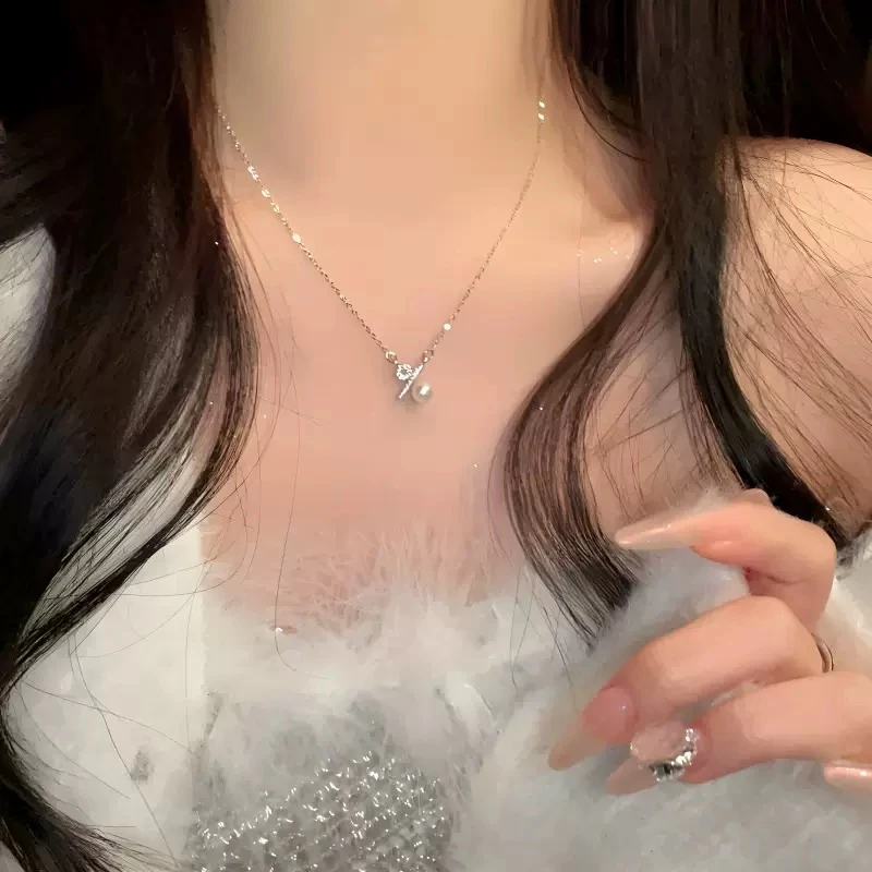 坠链均925银 百分百项链女款百搭纯银配饰小众高级感百分比锁骨链