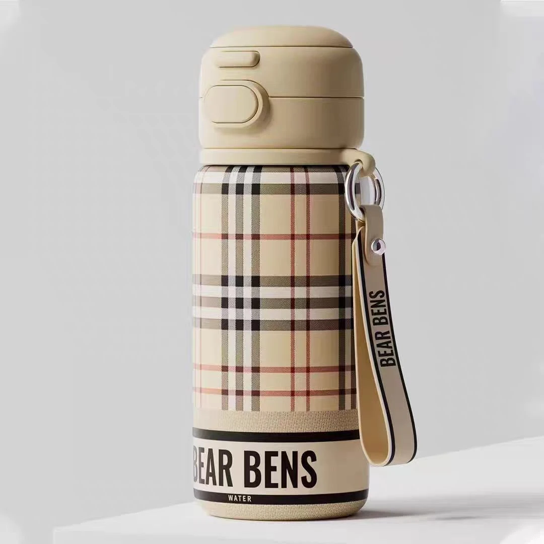 XB897高颜值不锈钢保温杯5棕色格纹500ml