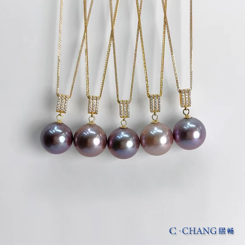 淡水珍珠紫珠吊坠14-15mmS925银百搭高级款多样性发货【畅太定制】