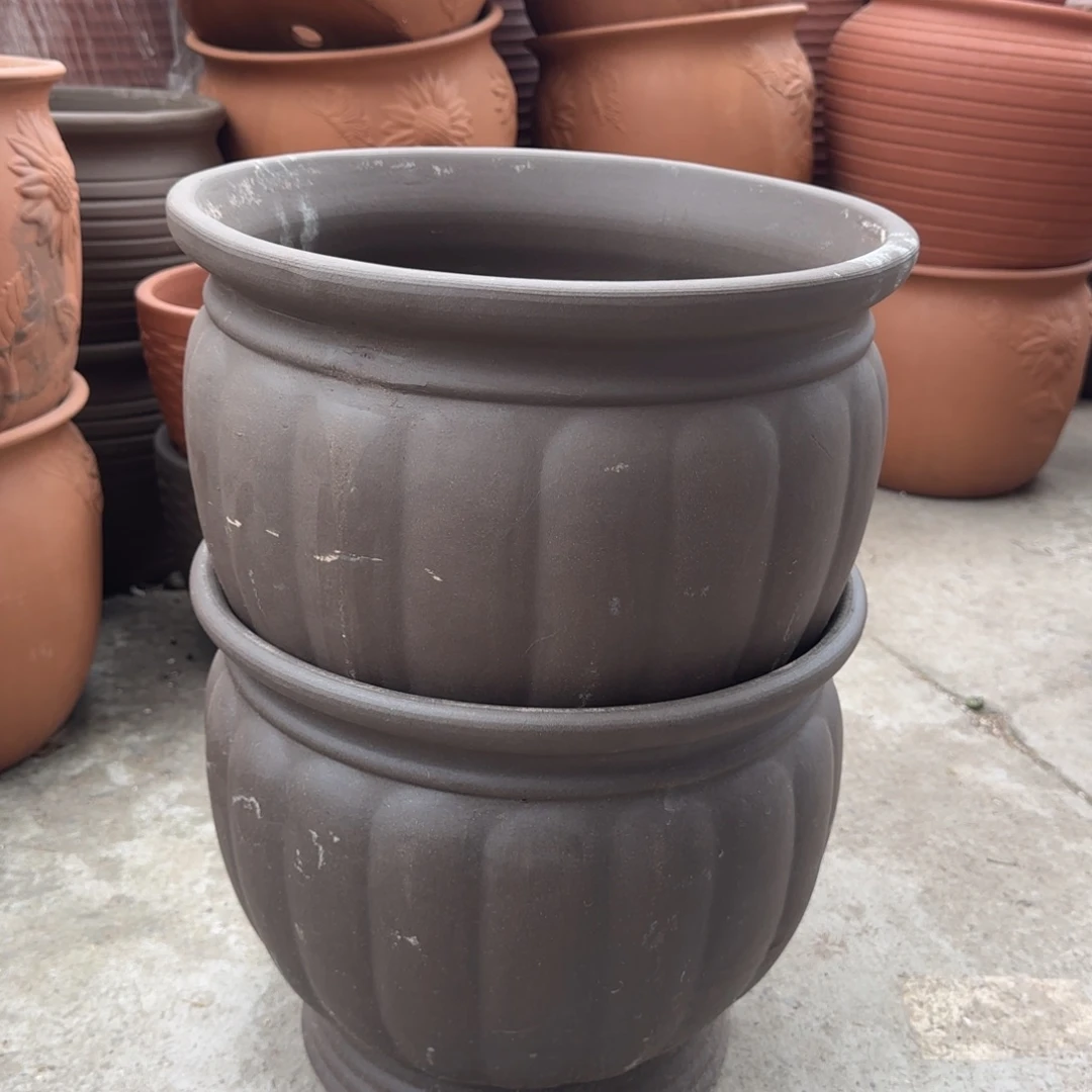 紫砂花盆口35高30宜兴紫砂粗糙