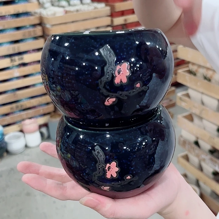 有孔.凑单10元陶瓷花盆发货！