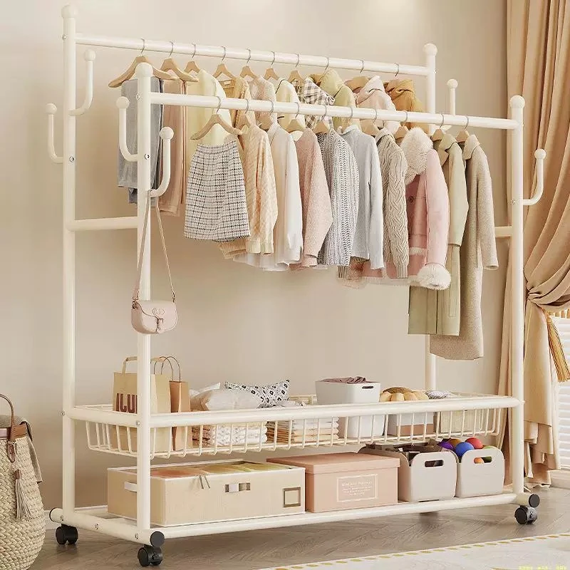 衣帽架轻奢双杆立式仙人掌衣架家用挂衣架客厅阳台网红双层晾衣架