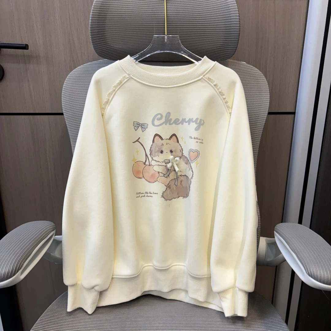 【清货】冬款洋气布偶猫加绒女童圆领卫衣 F216 216 S