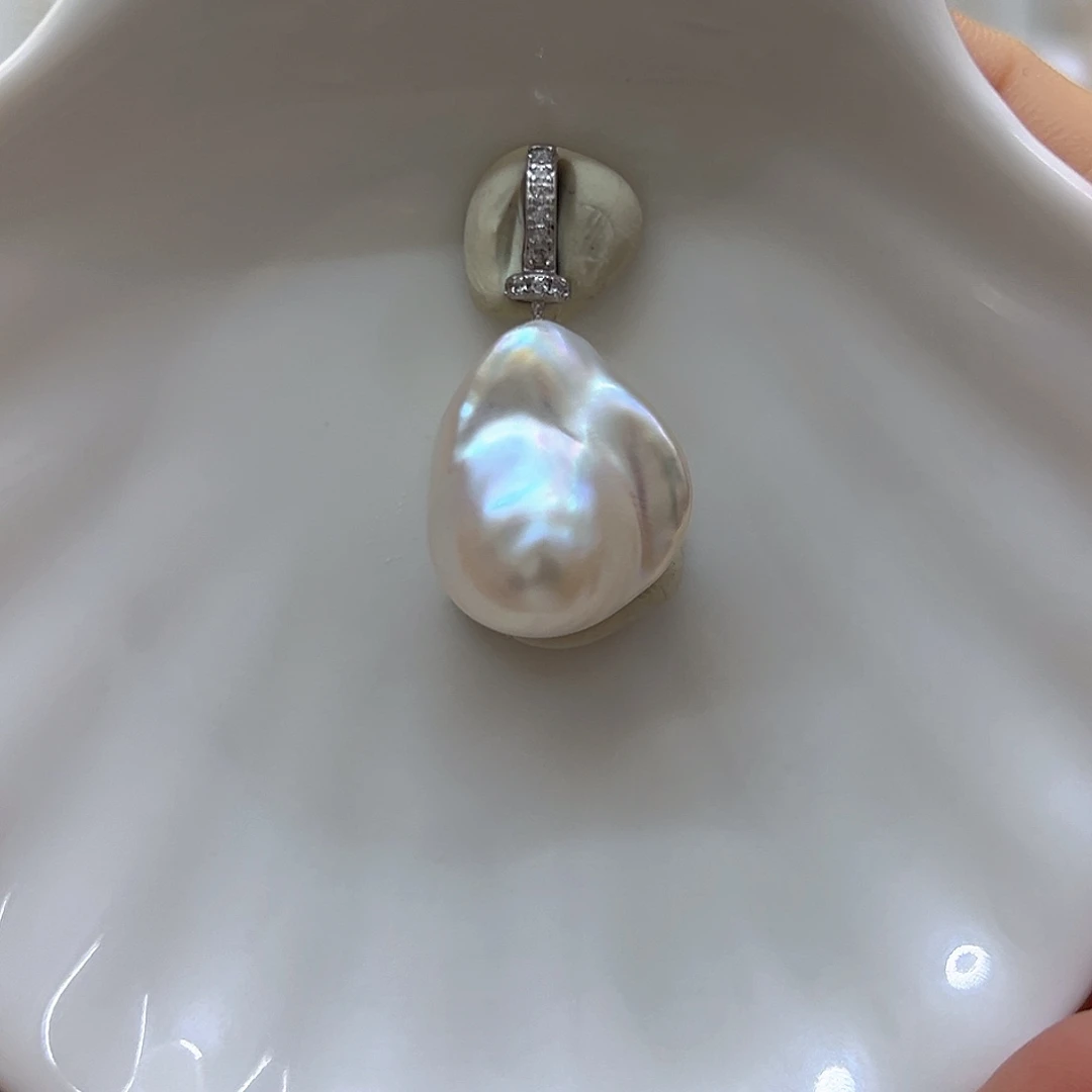 颈饰银S925镶嵌淡水珍珠定制款 不退换