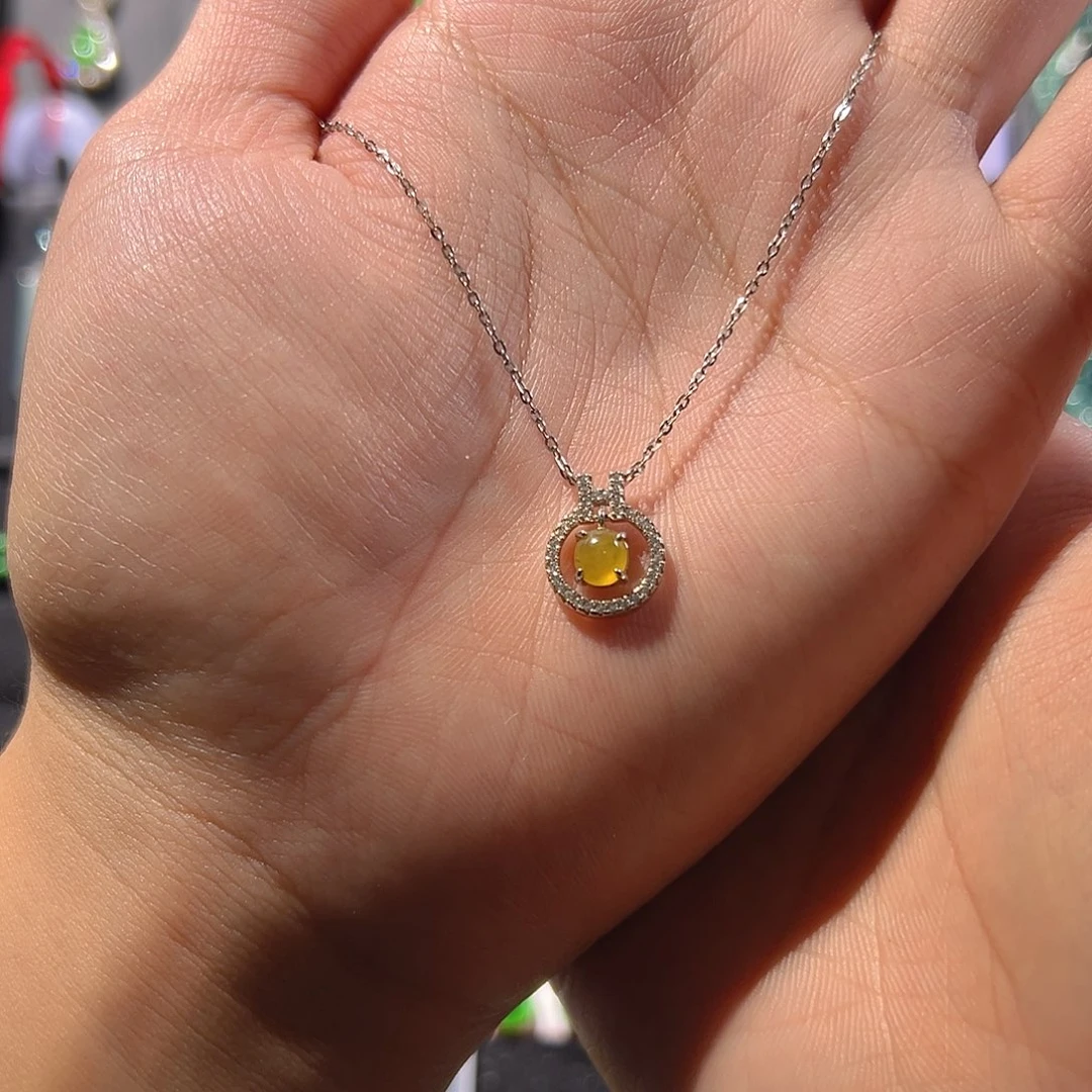 翡翠银S925镶嵌项链