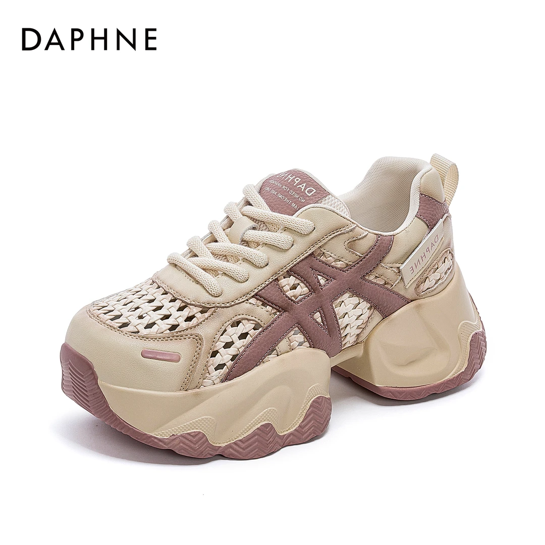 达芙妮2025年夏季新款复古镂空老爹鞋时尚百搭潮流ins舒适休闲鞋