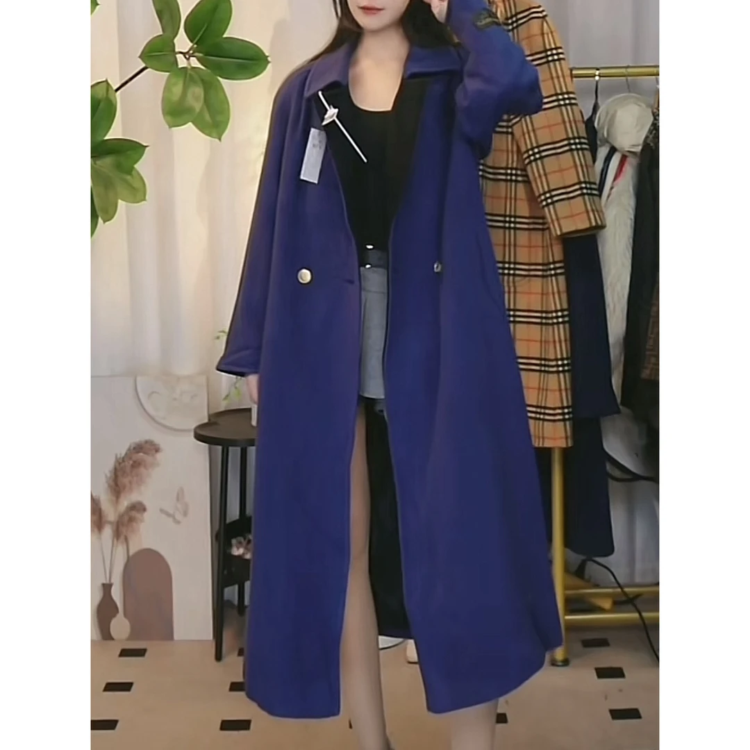 95新 BURBERRY/博柏利 巴宝莉长款金扣大衣外套/fy1349