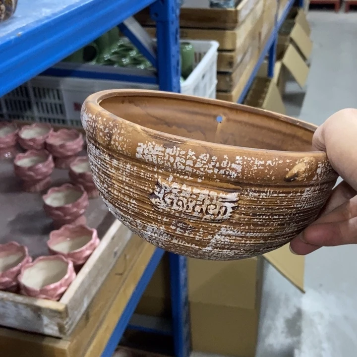 陶瓷花盆单场满9.9发18*9