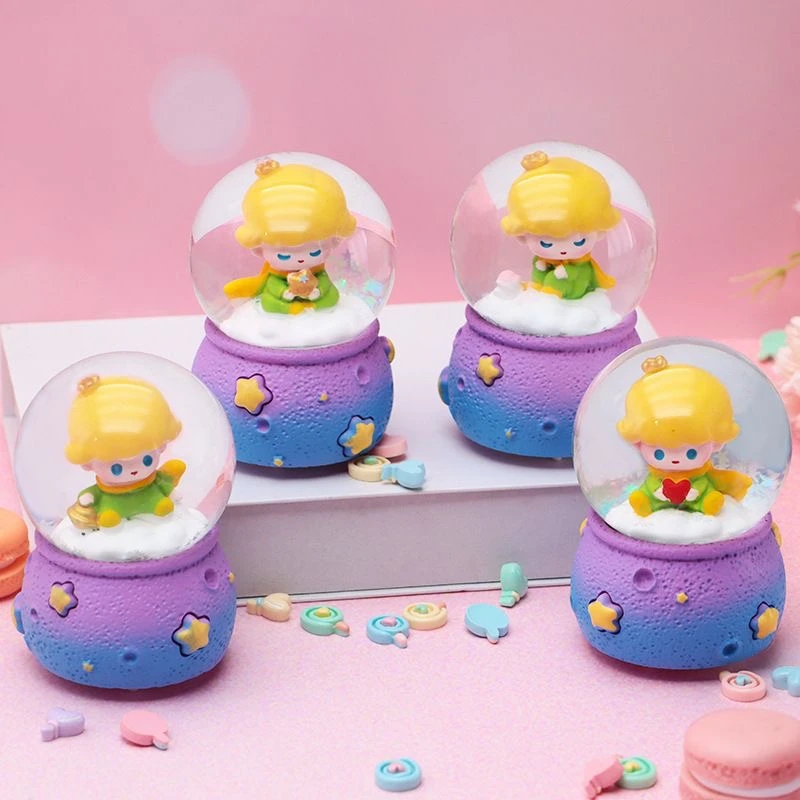 星空王子发光水晶球卡通创意树脂桌面摆件男女孩生日礼物套装礼盒