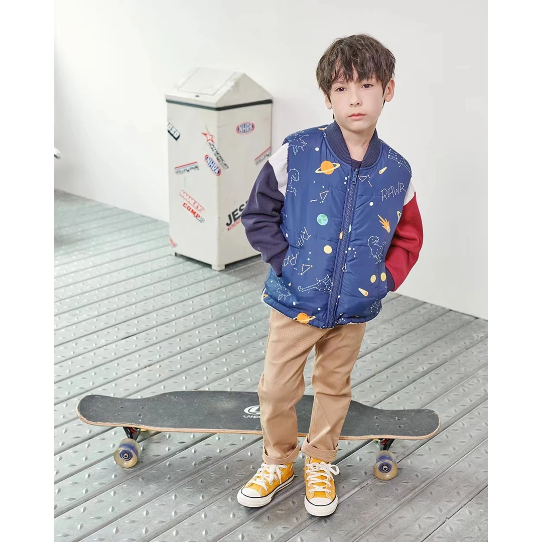 006 韩国童装男女童双面拼色羊羔绒马甲背心