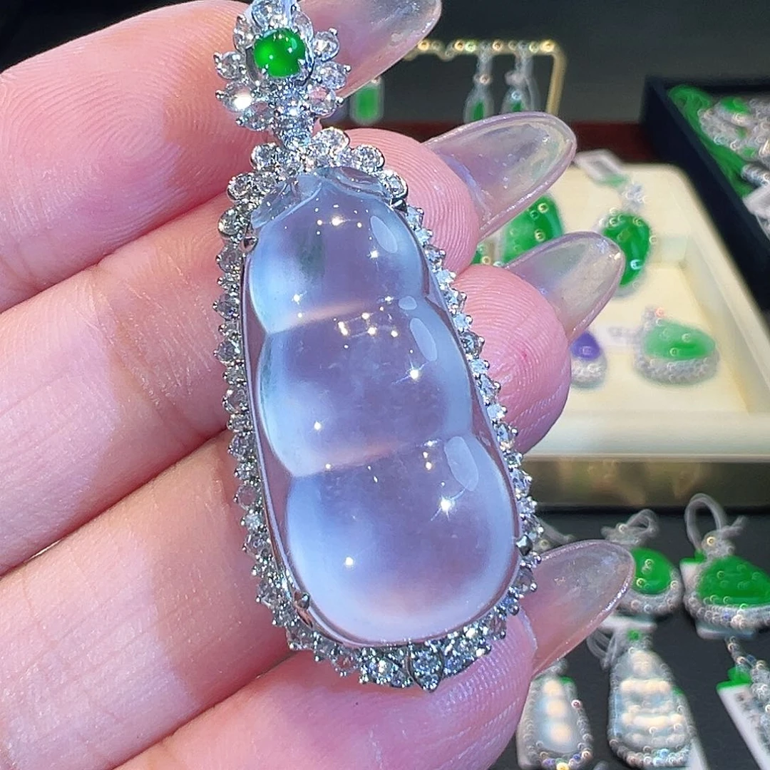 翡翠吊坠(不含链)18K金镶嵌翡翠