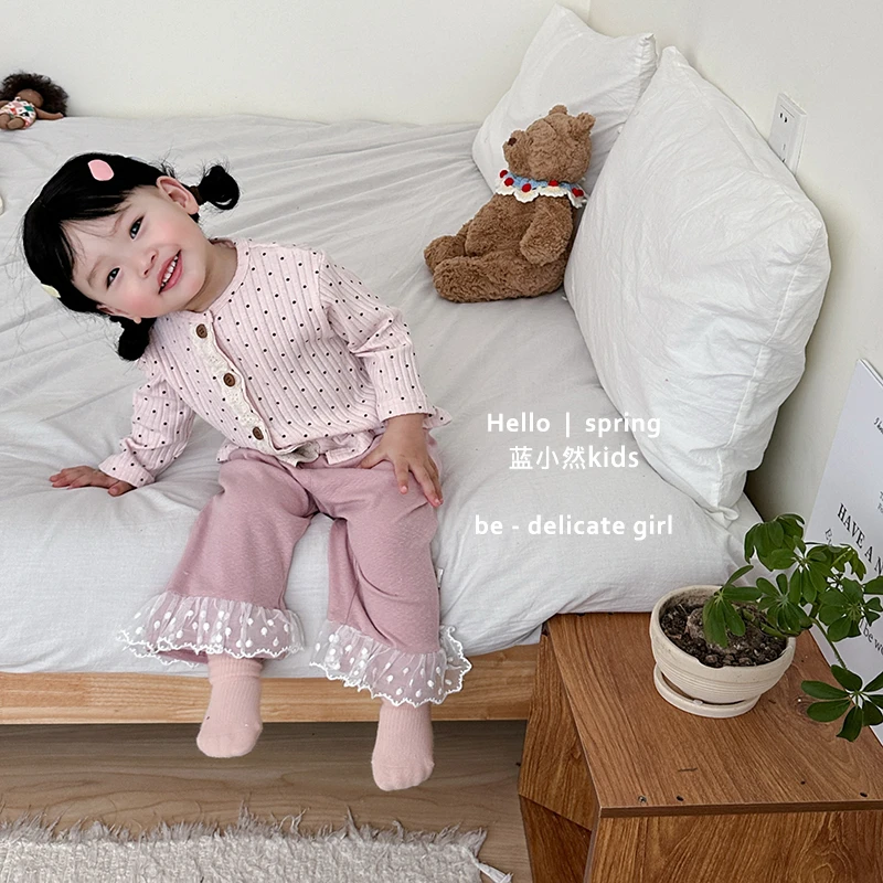K25C63韩系女宝宝点子开衫婴幼儿宝宝外套长袖可爱百搭春秋款
