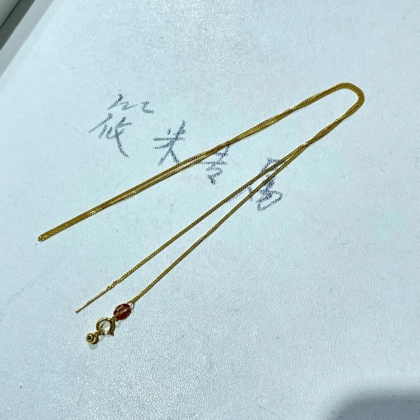 链子925银 金色针式侧身链D1403 MD