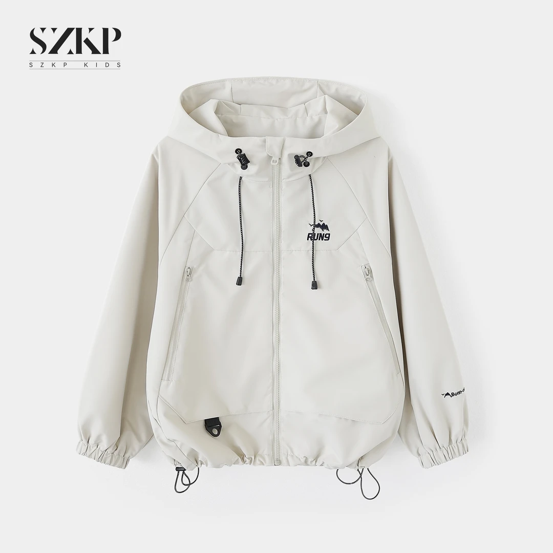 SZKP秋季新款女童装中大童儿童洋气外套连帽冲锋衣BGYQ552558