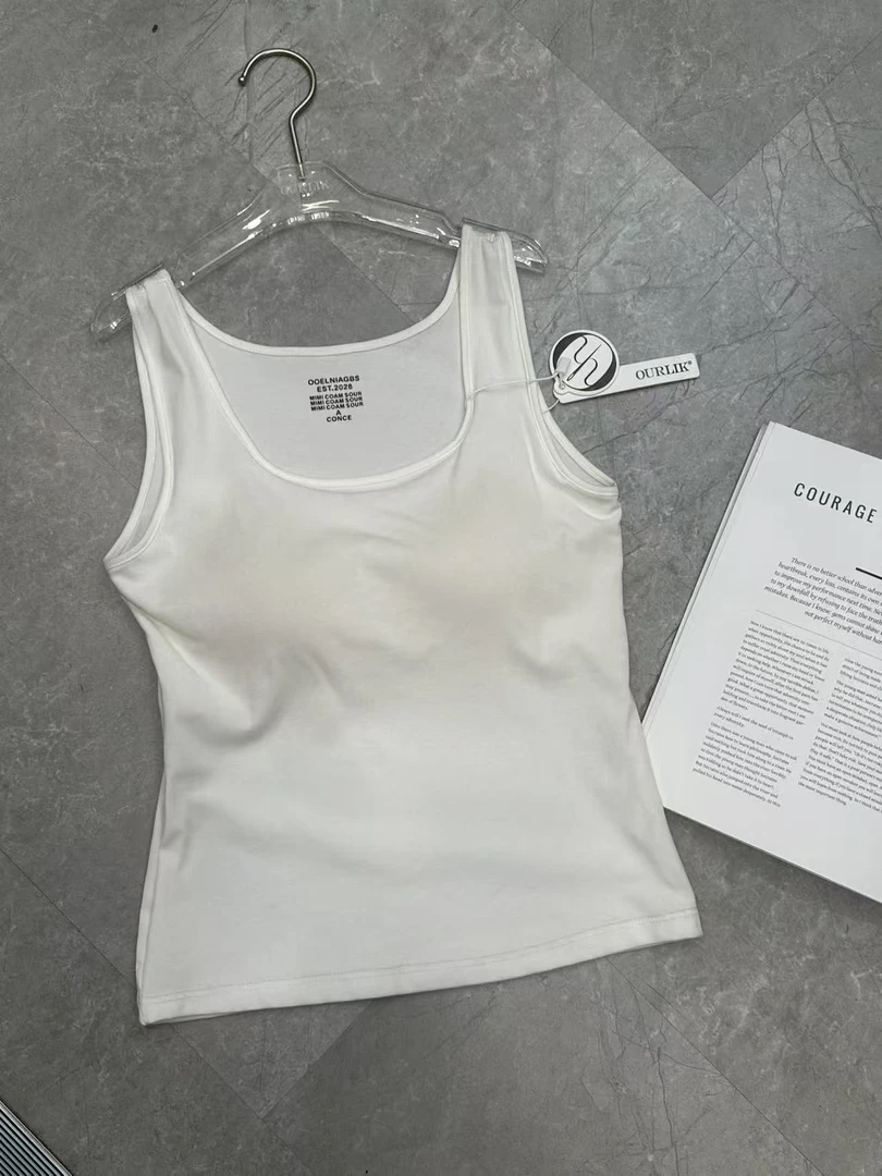 【直播】纯色方领带垫吊带背心2025春款新款