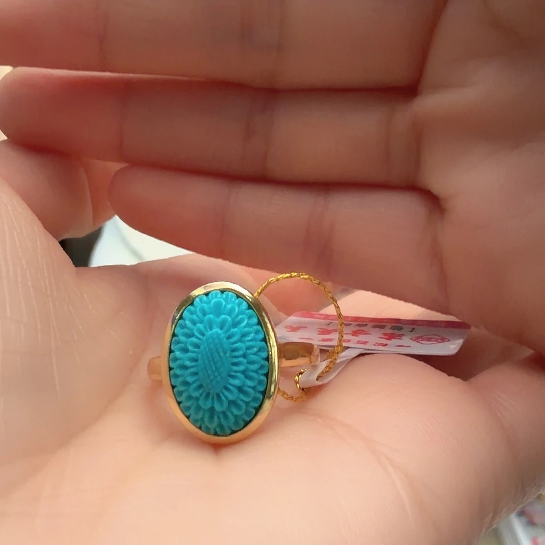 绿松石银S925镶嵌戒指