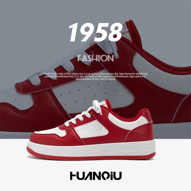 环球红色潮鞋子男款2025新款冬季痞帅风男鞋百搭厚底增高休闲板鞋