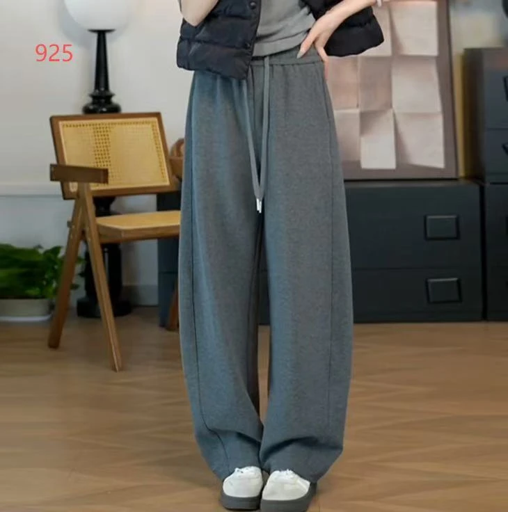 不加绒24925#弯刀裤卫裤休闲裤女高腰显瘦时尚百搭宽松春秋