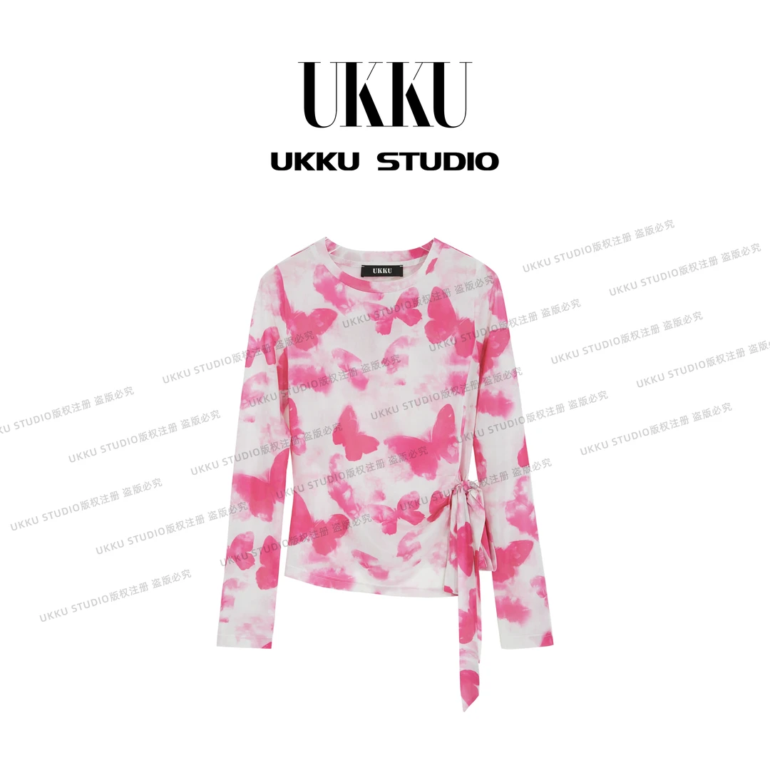 沐【UKKUSTUDIO】夏款新款时尚设计师百搭休闲气质皮肤衣514278